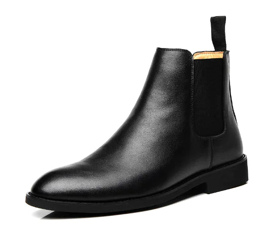 Men's Black Leather Chelsea Boots (One Pair)
