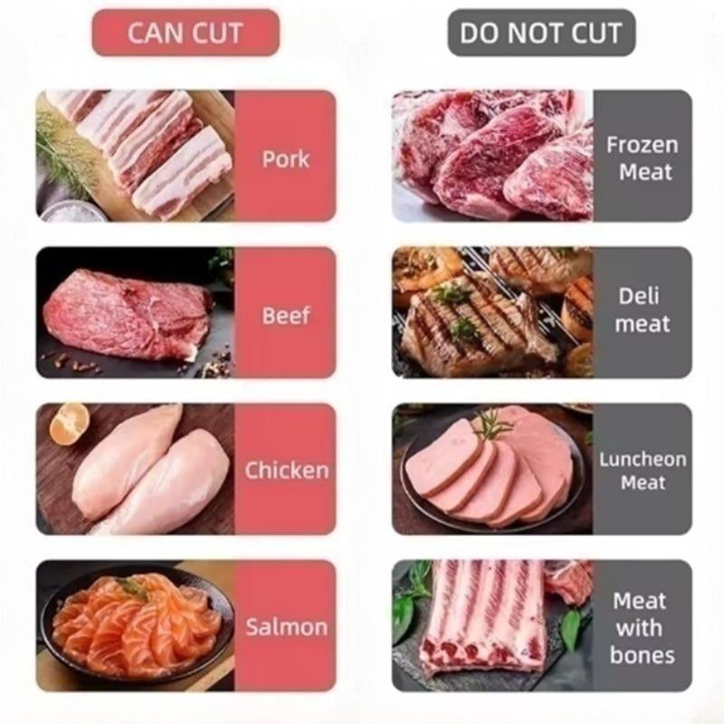 Manual Meat Chopper, 1 Count Adjustable Thickness Meat Chopper, Stainless Steel Meat Cutter for Kitchen Utensils & Gadgets