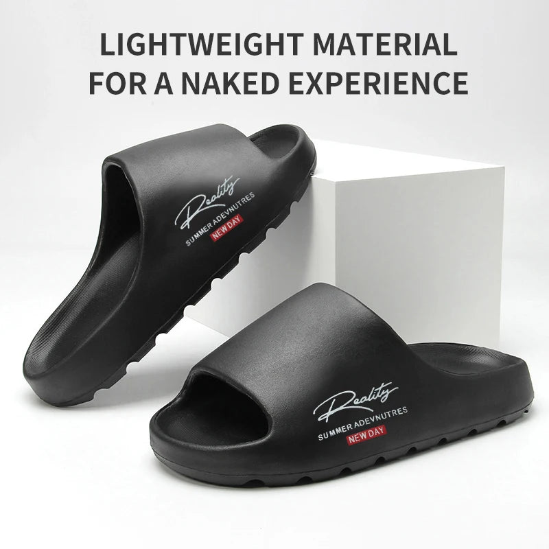New Outdoor Trendy Slippers with Thick Soles and anti Slip Properties for Men and Women at Home in Summer Beach Slippers