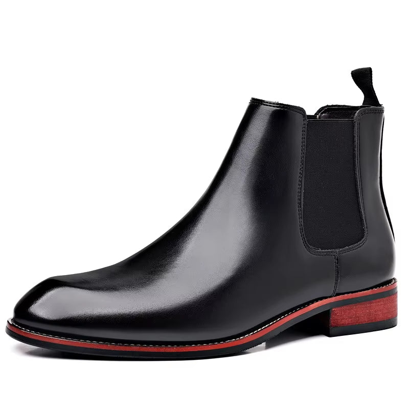 Men'S Classic Retro Chelsea Boots Mens Fashion Leather Ankle Boots Men British Style Short Boots High-Top Casual Shoes