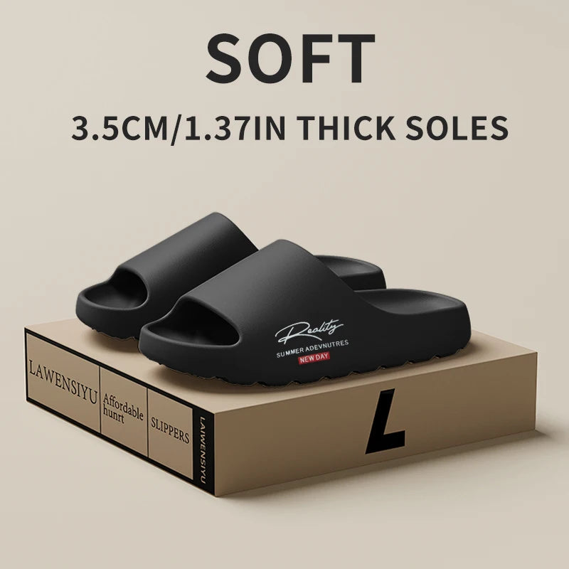 New Outdoor Trendy Slippers with Thick Soles and anti Slip Properties for Men and Women at Home in Summer Beach Slippers