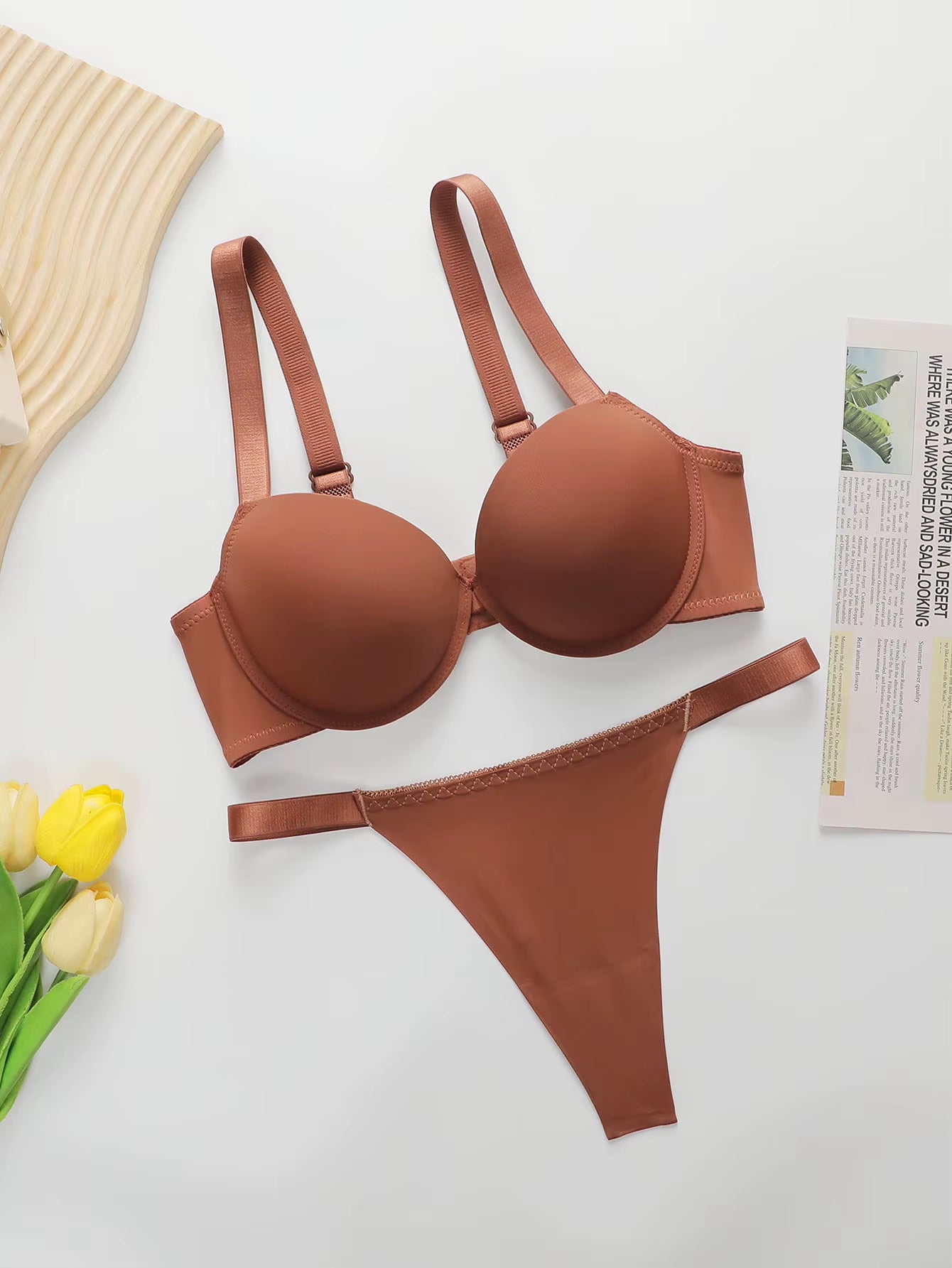 The Best-Selling Sexy Gathering Promotion Style Glossy Letter Shoulder Strap Two-Piece Women'S Underwear Set B2050
